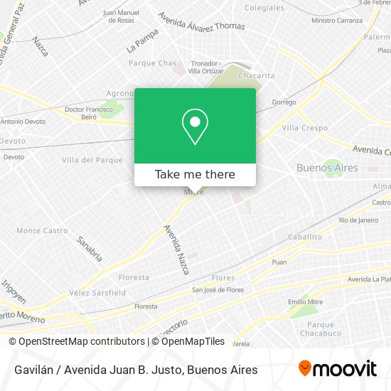 Gavilán / Avenida Juan B. Justo map