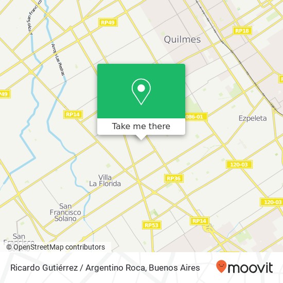 Ricardo Gutiérrez / Argentino Roca map