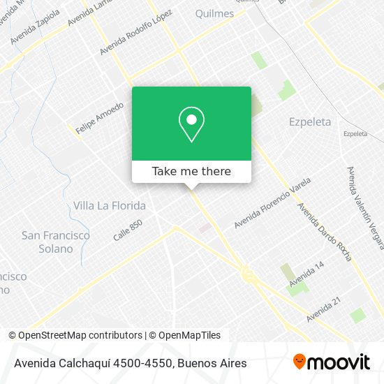 Avenida Calchaquí 4500-4550 map