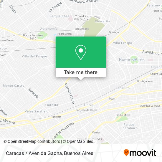 Mapa de Caracas / Avenida Gaona