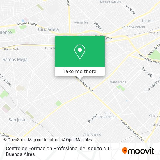 Centro de Formación Profesional del Adulto N11 map