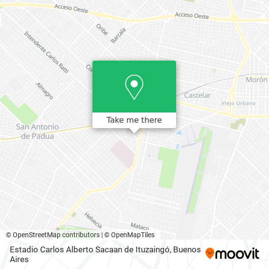 Mapa de Estadio Carlos Alberto Sacaan de Ituzaingó