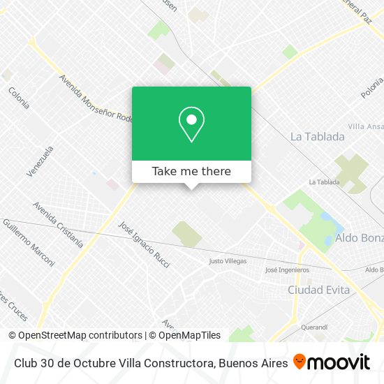 Mapa de Club 30 de Octubre Villa Constructora
