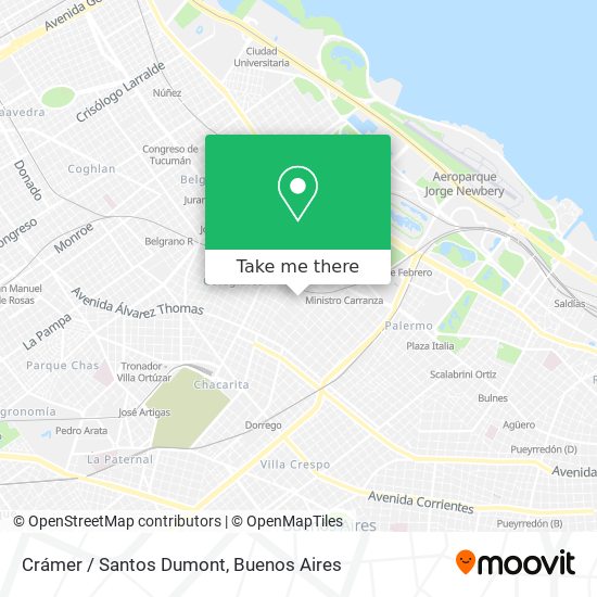 Crámer / Santos Dumont map
