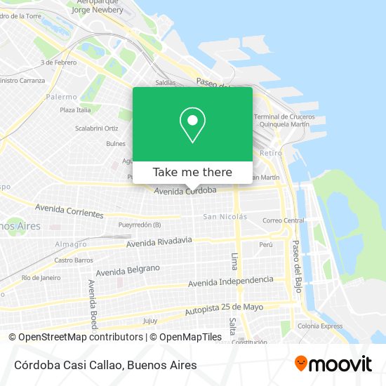 Córdoba Casi Callao map
