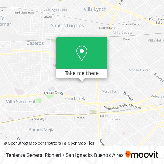 Teniente General Richieri / San Ignacio map