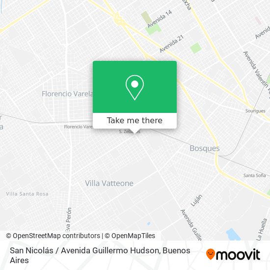 Mapa de San Nicolás / Avenida Guillermo Hudson