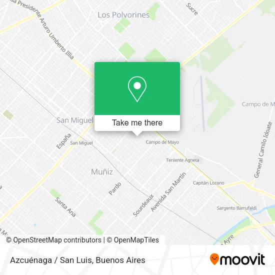 Mapa de Azcuénaga / San Luis