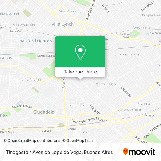 Mapa de Tinogasta / Avenida Lope de Vega