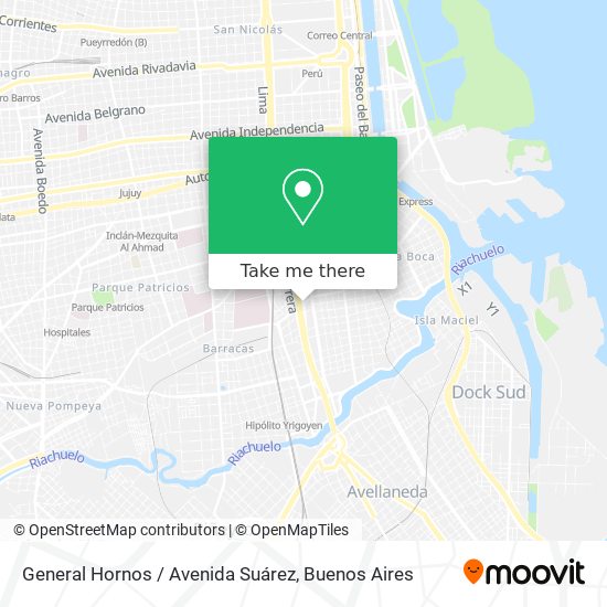 Mapa de General Hornos / Avenida Suárez