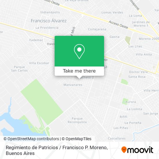 Mapa de Regimiento de Patricios / Francisco P. Moreno