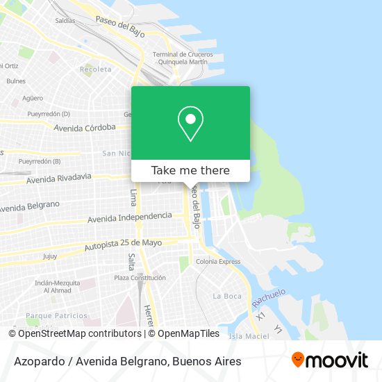 Azopardo / Avenida Belgrano map