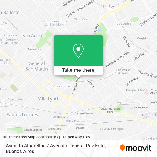 Avenida Albarellos / Avenida General Paz Este map