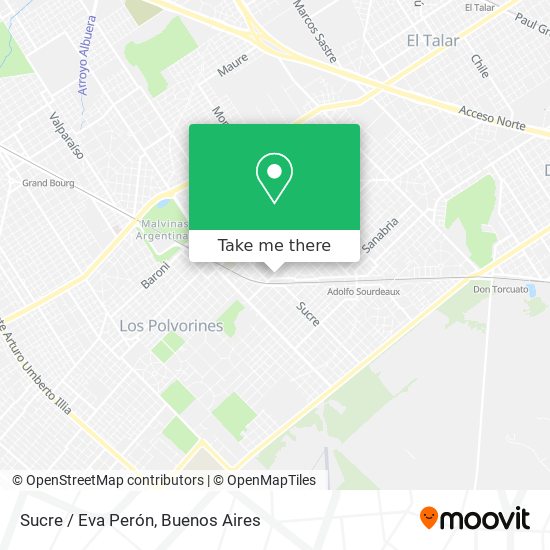 Sucre / Eva Perón map