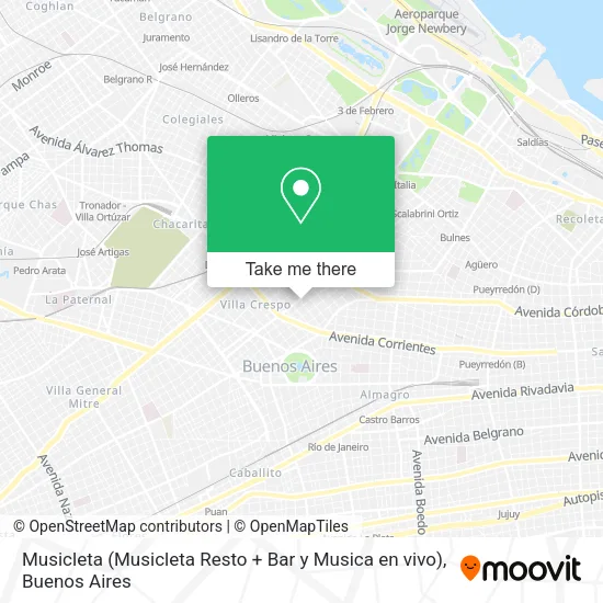 Mapa de Musicleta (Musicleta Resto + Bar y Musica en vivo)