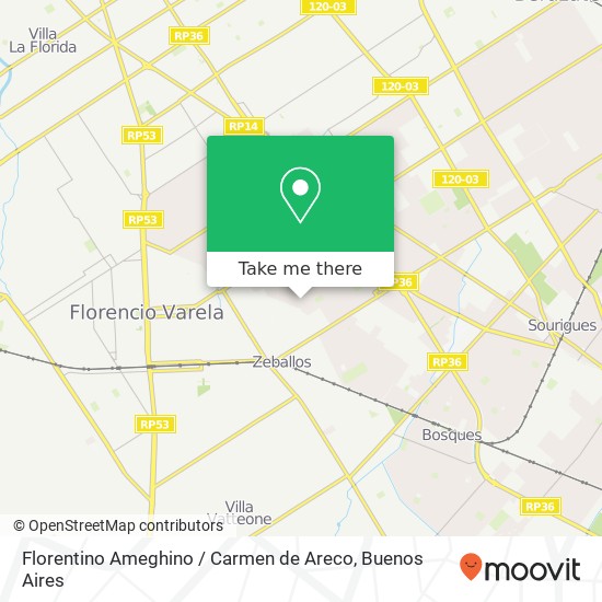 Florentino Ameghino / Carmen de Areco map