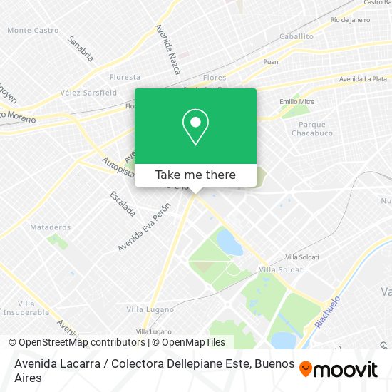 Avenida Lacarra / Colectora Dellepiane Este map