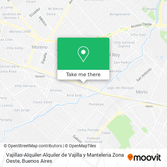 Vajillas-Alquiler-Alquiler de Vajilla y Manteleria Zona Oeste map