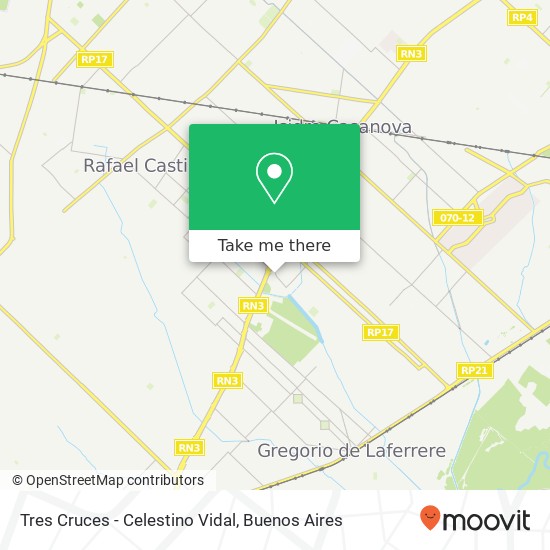 Tres Cruces - Celestino Vidal map