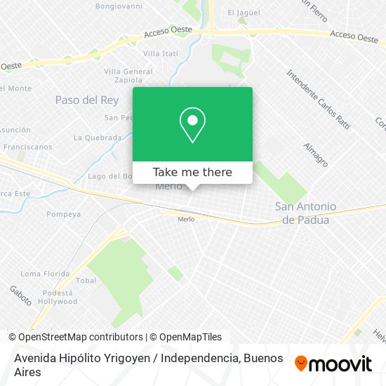 Avenida Hipólito Yrigoyen / Independencia map