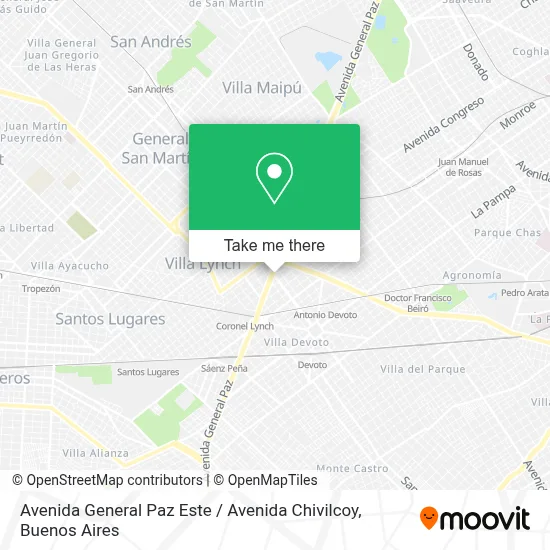 Avenida General Paz Este / Avenida Chivilcoy map