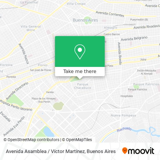 Avenida Asamblea / Víctor Martínez map