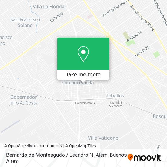 Mapa de Bernardo de Monteagudo / Leandro N. Alem