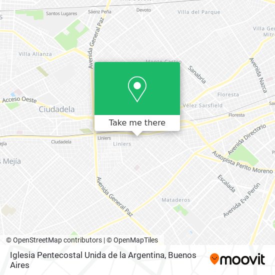 Iglesia Pentecostal Unida de la Argentina map