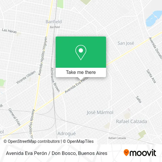 Mapa de Avenida Eva Perón / Don Bosco