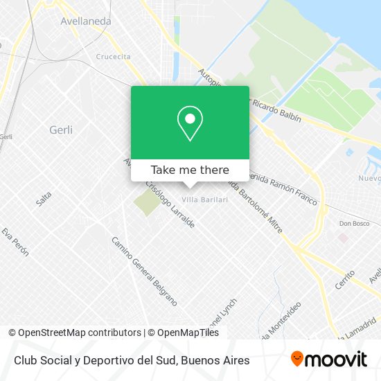 Mapa de Club Social y Deportivo del Sud