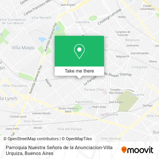 Parroquia Nuestra Señora de la Anunciacion-Villa Urquiza map