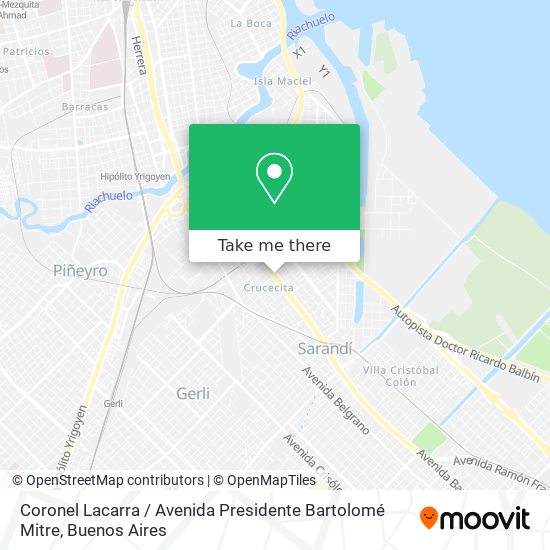 Mapa de Coronel Lacarra / Avenida Presidente Bartolomé Mitre