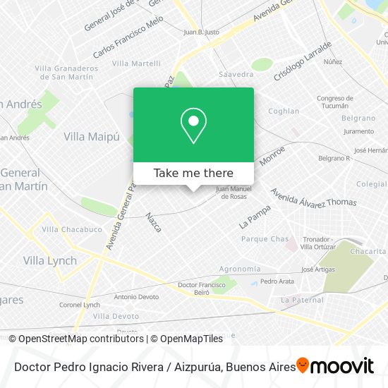 Mapa de Doctor Pedro Ignacio Rivera / Aizpurúa