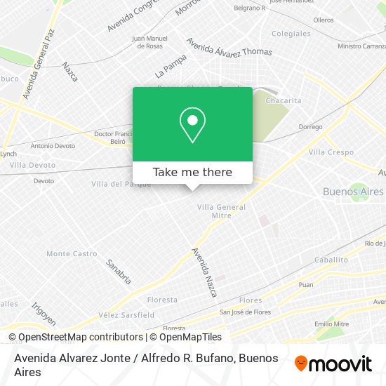Mapa de Avenida Alvarez Jonte / Alfredo R. Bufano