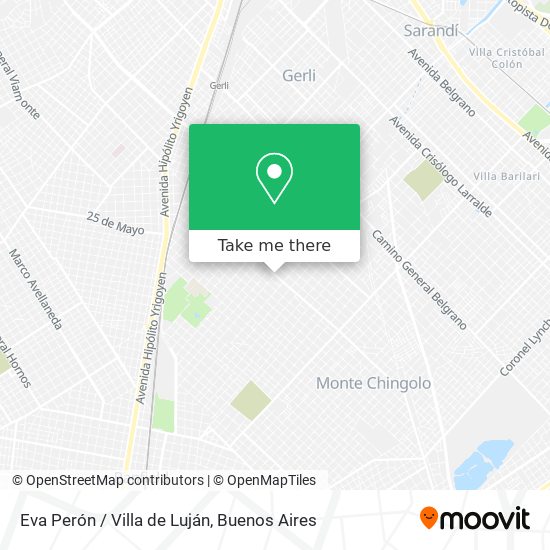 Eva Perón / Villa de Luján map