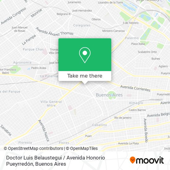 Doctor Luis Belaustegui / Avenida Honorio Pueyrredón map