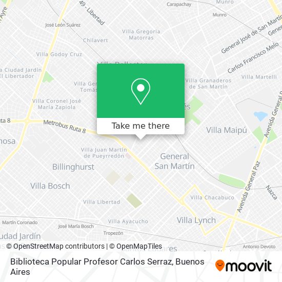 Biblioteca Popular Profesor Carlos Serraz map