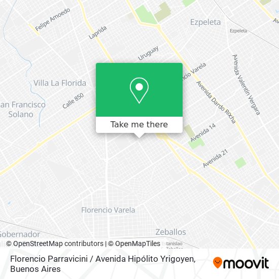 Florencio Parravicini / Avenida Hipólito Yrigoyen map