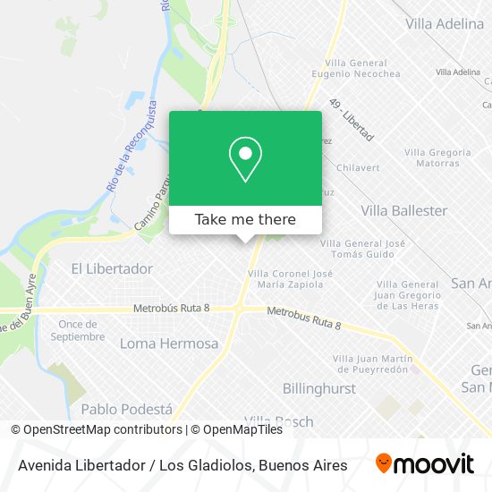Avenida Libertador / Los Gladiolos map
