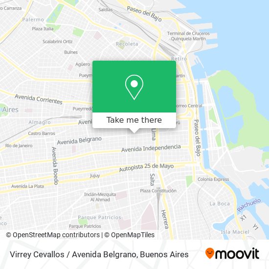 Virrey Cevallos / Avenida Belgrano map