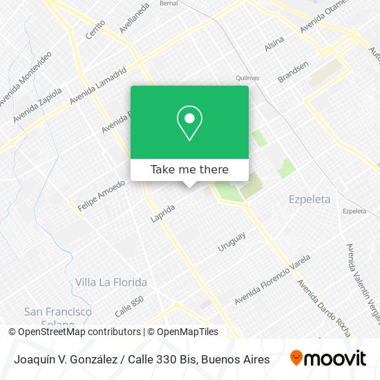 Mapa de Joaquín V. González / Calle 330 Bis
