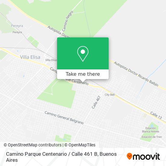 Mapa de Camino Parque Centenario / Calle 461 B