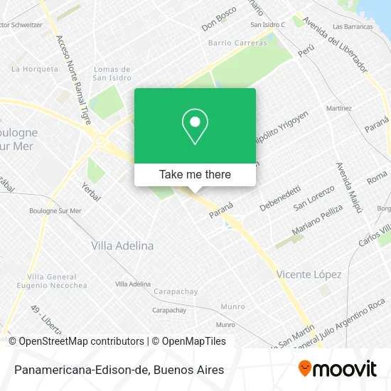 Mapa de Panamericana-Edison-de