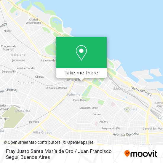 Fray Justo Santa María de Oro / Juan Francisco Seguí map