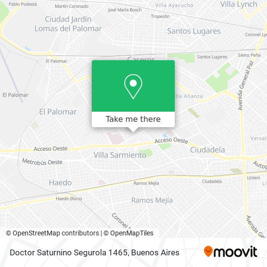 Doctor Saturnino Segurola 1465 map