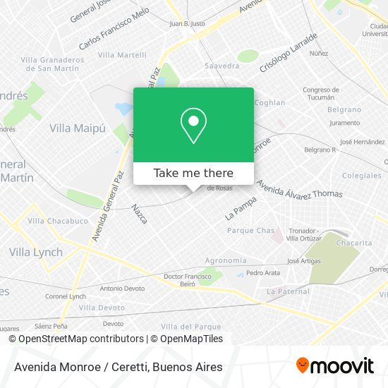 Avenida Monroe / Ceretti map