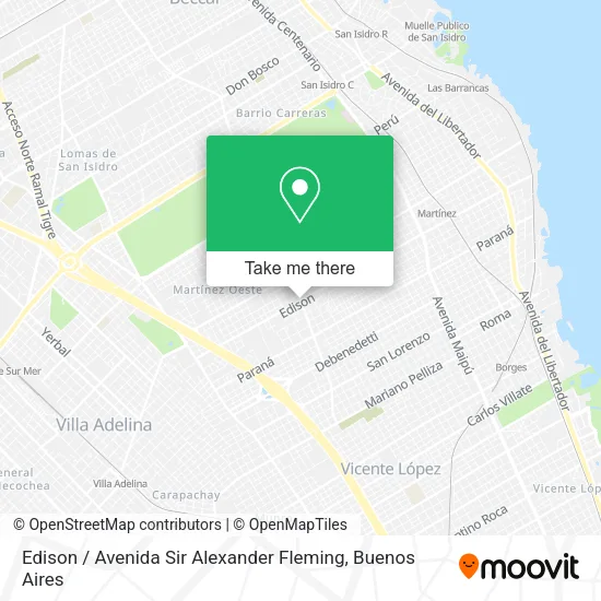 Mapa de Edison / Avenida Sir Alexander Fleming