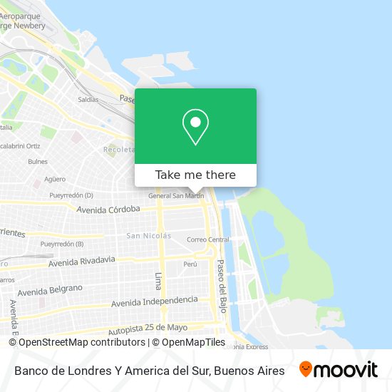 Banco de Londres Y America del Sur map