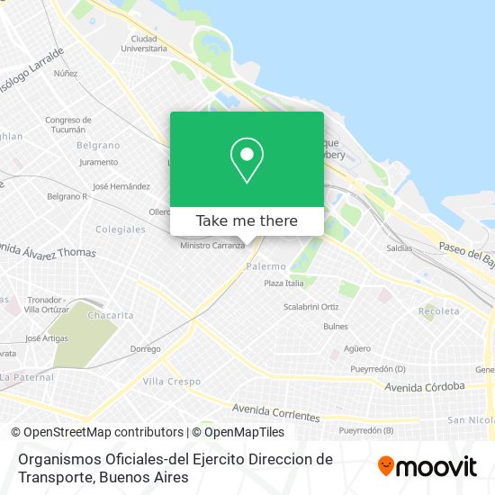 Organismos Oficiales-del Ejercito Direccion de Transporte map