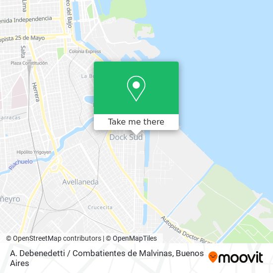 A. Debenedetti / Combatientes de Malvinas map